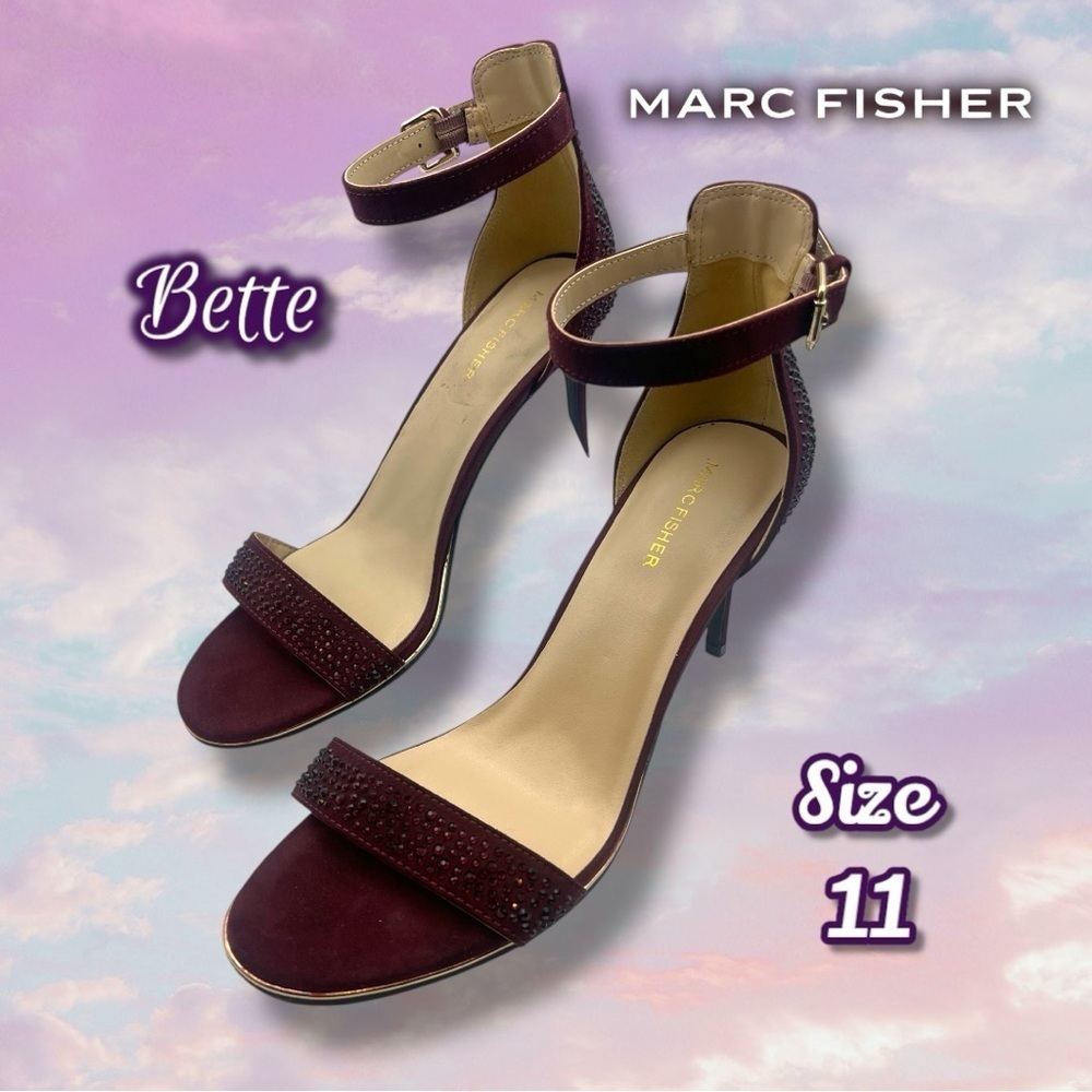 Marc Fisher | Plum Burgundy Sparkle Rhinestone High Heels Size 11